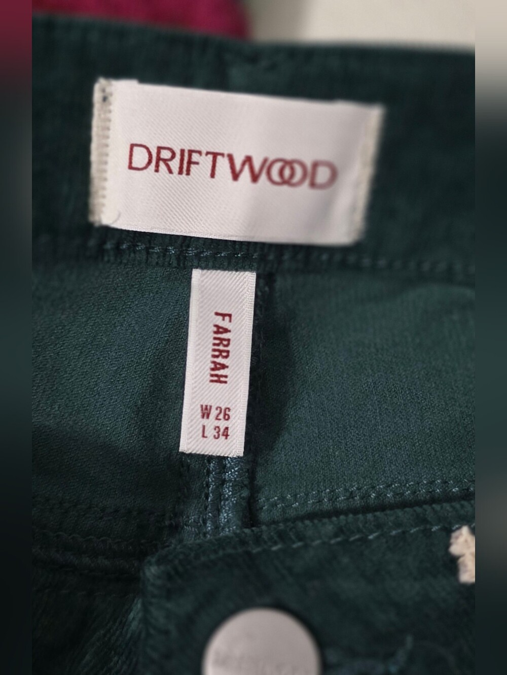 Driftwood Farrah Embroidered Cord Flare Jean at Free People Size 26 NWT - Picture 7 of 16
